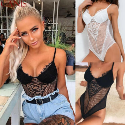 

Women Sexy Lace Bandage Bodysuit Leotard Lingerie Romper Top Jumpsuit Underwear
