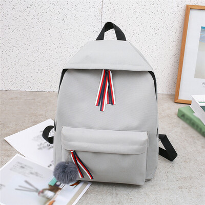

Tailored Fashion Student Canvas Bag Female Ribbon Shoulder Bag Casual Simple Backpack