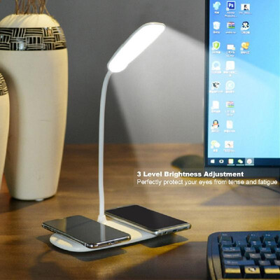 

Folding LED Desk Lamp Dual Qi Wireless Charging Pad Wireless Charger Night Light Bed Lamp