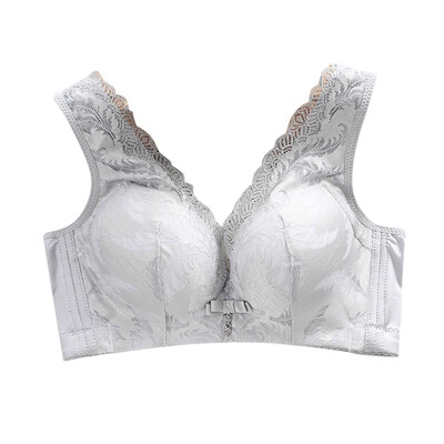 

Toponeto Women Without Steel Ring Bra Sexy Lace Underwear Gathered Adjustable Bra