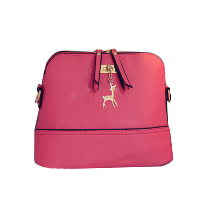 

Chic Metal Deer Pendant Faux Leather Women Zipper Crossbody Pouch Shoulder Bag
