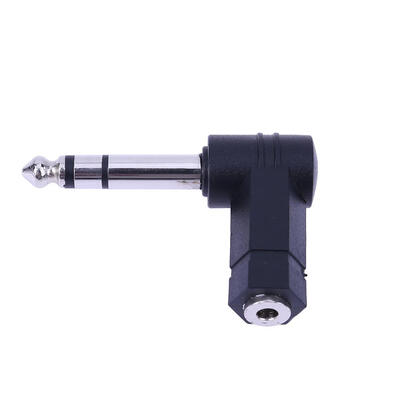 

35mm Stereo TRS Female to 635mm Mono Stereo Male 90 Degree Audio Adapter