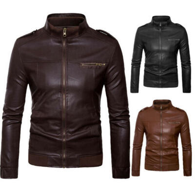 

Men Coat Vintage Biker Retro Jackets Motorcycle Cafe Racer Distressed Coats