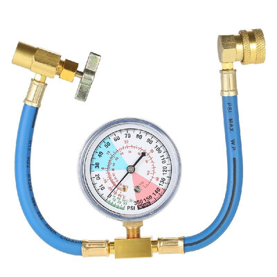 

AC R134A Car Auto Air Conditioning Refrigerant Recharge Measuring Hose Gauge Kit M14 Thread