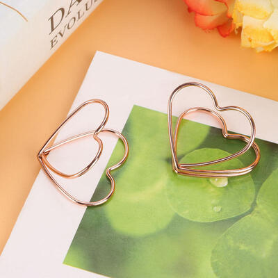 

Greensen 5pcs Rose Gold Color Metal Electroplating Heart Shape Paper Clips Funny Bookmark Marking Clip