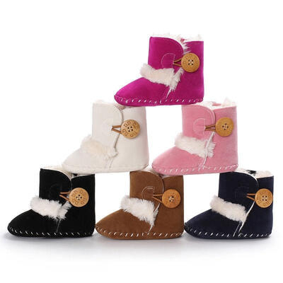 

Baby Girl Boy Winter Warm Plush Half Boots Toddler New Soft Sole Shoes 0-18M