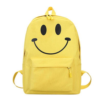 

Fashion Cute Women Yellow Smile Face Canvas Schoolbag Shoulder Bag Backpack