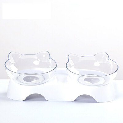 

Pet Cat Bowl Protect Cervical Vertebra Tilt Mouth Drinking Water Dual-use Transparent Bowls Food Storage For Dogs Cats