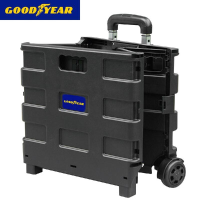 

GOODYEAR Portable Quick Cart Case Two Wheeled Collapsible Foldable Rolling Telescopic Handle Trunk Storage Box Tools Carrier Heavy