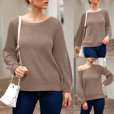 

〖Follure〗Fashion Women Knitted Solid Long Sleeve O-Neck T-shirt Sweater Blouse