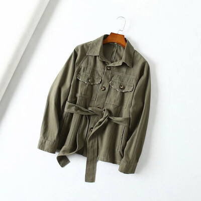 

Tailored Womens Casual Overalls Long Sleeve Jacket Retro Pocket Jacket