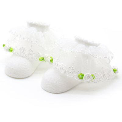 

Newborn Baby Infant Barefoot Toddler Foot Flower Lace Band Girl Sandals Socks 2PC