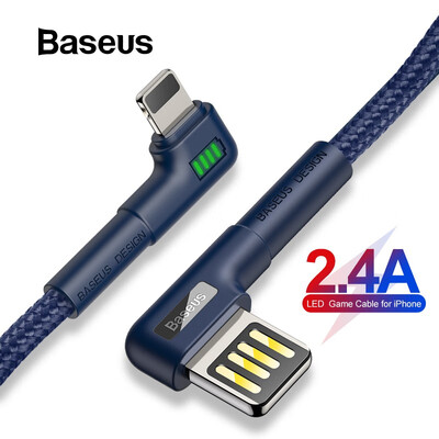 

Baseus Reversable USB Cable Double Bend Elbow Design For iphone XS XR XS Max Play Games 15A -24A Charging&Data Transfer