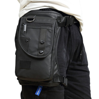 

Men Waterproof Oxford Drop Leg Bag Tactical Military Travel Thigh Pouch Black Waist Bum Belt Fanny Pack for Motorcycle Riding
