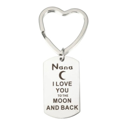 

I Love You To The Moon And Back Keychain Letters Keychain Family Keychain Heart-Shaped Keyring Jewelry Gift
