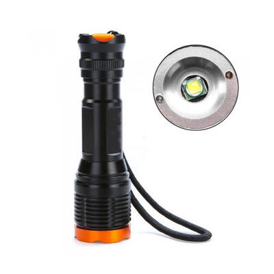 

CREET6 Tactical Outdoors Focus Torch Light Black Orange Head T6 LED Flashlight Focus Torch Charger Battery