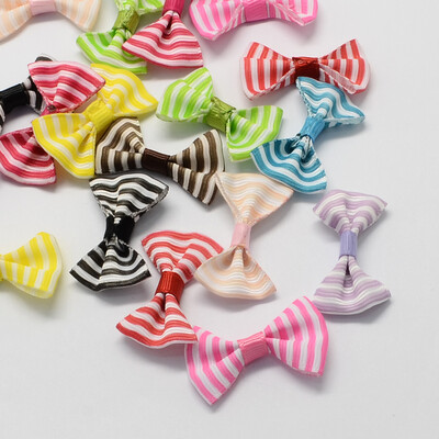 

Handmade Woven Costume Accessories Zebra Printed Grosgrain Bowknot Mixed Color 23x35x7mm about 500pcsbag