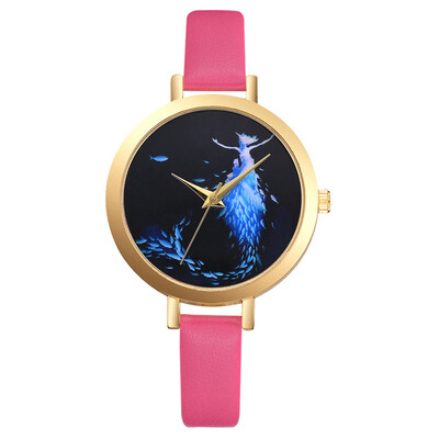 

Womens Watches Simple Creative Disc Ladies Quartz Movement Wristwatch Solid Color Leather Strap Clock Casual Montre Femme