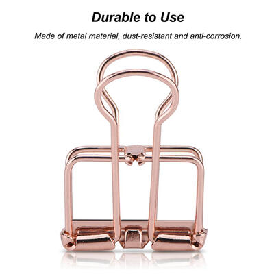 

Greensen 8PCS Rose Gold Elegant Retro Hollowed-out Metal Clip Paper Binder Clip for Office School Color Binder ClipBinder Clip