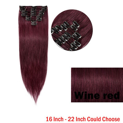 

Clip in 100 Real Human Hair Extensions Full Head Hair Extensions Remy Human Hair Silky Straight 8 Pieces