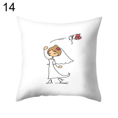 

Love Wedding Bride Groom Pillow Case Cushion Cover Sofa Car Bedroom Decoration