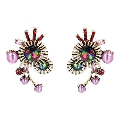 

3 Colors NEW Women Fashion Jewelry Style Lovely Earrings Handmade Pearl Sweet Stud Crystal Earrings For Women W2403