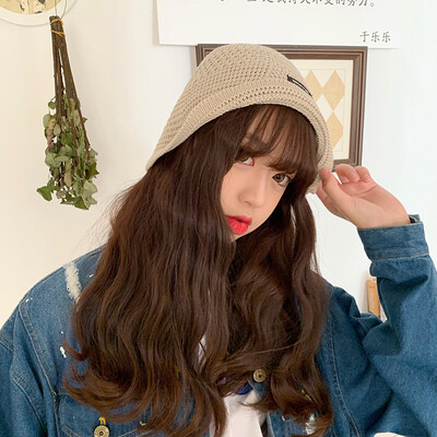 

Fallwinter Hat Ladys New Bucket Hat Japanese Simple Joker Wool Hat Student Street Knitted Turtleneck Hat Male