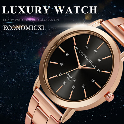 

Gobestart Sport Men Watch Steel Strap Analog Quartz Round Dial Wrist Watches