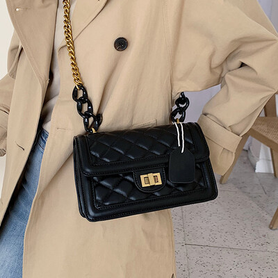 

Ins net red small bag female 2019 new texture popular small square bag ocean rhombic chain single shoulder messenger bag