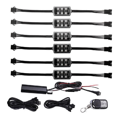 

Motorcycle LED Lights 6PCS 36 LED RGB Light Kit Wireless Remote Control Motorcycle Multicolor Accent Lighting Kit