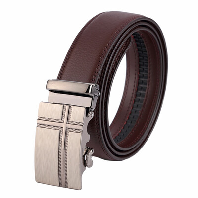 

top quality brown belt Cowskin be luxury mens genuine leather belts men automatic alloy buckle better gifts business choice