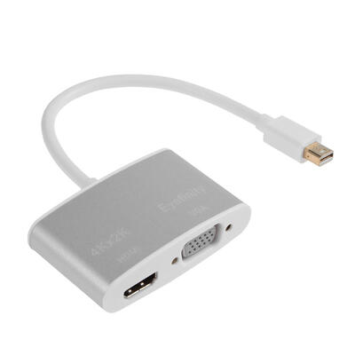 

4Kx2K 1080P 2 in 1 Mini Displayport DP to HDMI VGA Adapter Converter Cable