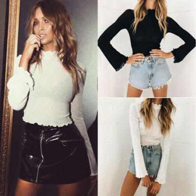 

Fashion Womens Summer Loose Top Long Sleeve Blouse Ladies Casual Tops T-Shirt