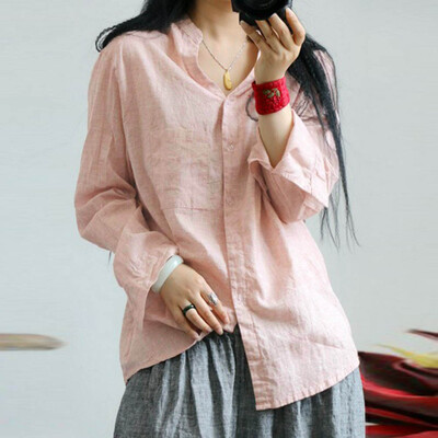 

Nomeni Womens Kaftan Cotton Button Long Sleeve Work Loose Baggy Blouse Tops Shirt GYL