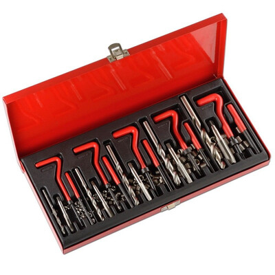 

131Pc Thread Repair Kit Set HSS Drill Helicoil Metric Heli Coil Tap Insert Case