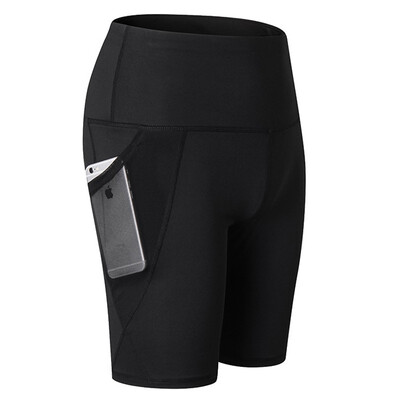 YUERLIAN Womens High Waist Yoga Pocket Shorts Quick Dry 2024 7487