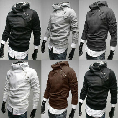 

Mens Outwear Sweater Winter Hoodie Warm Coat Jacket Slim High collar Sweatshirt