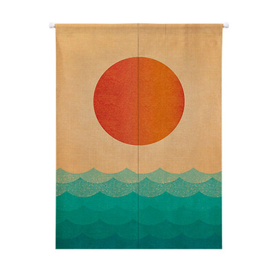 

Use Sun Design Japanese Style Doorway Curtain Cotton And Linen Printed Hanging Tapestry For Home Decoration