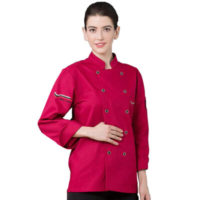 

Unisex Long Sleeve Stand Collar Chef Shirt Top Restaurant Hotel Kitchen Costume
