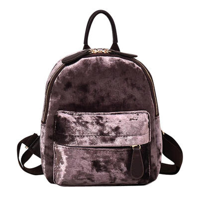 Women Soft Velvet Backpack Teenager Girls Small Travel Backpacks School Bag