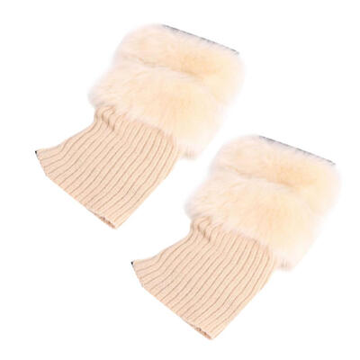 

Winter Women Warm Faux Fur Crochet Knit Leg Warmers Boot Socks Toppers Cuffs