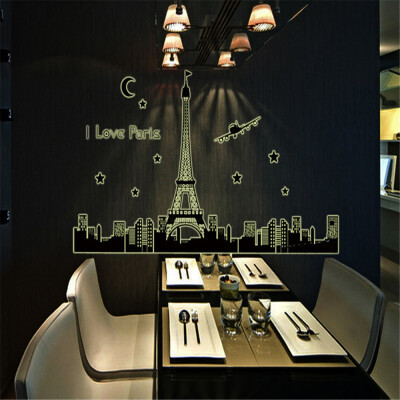 

〖Follure〗Paris Eiffel Tower Removable Night Fluorescent Wall Sticker Mural Vinyl Decor