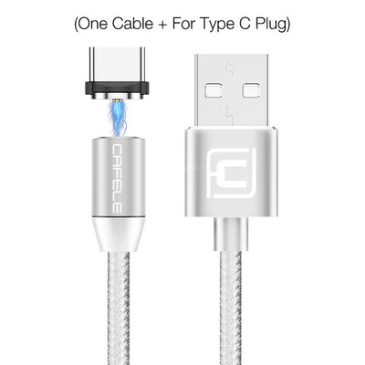 

Cafele New LED Magnetic USB Cable for iPhone Micro USB Cable USB C Magnet Charger Nylon Cabo for Samsung Xiaomi Huawei