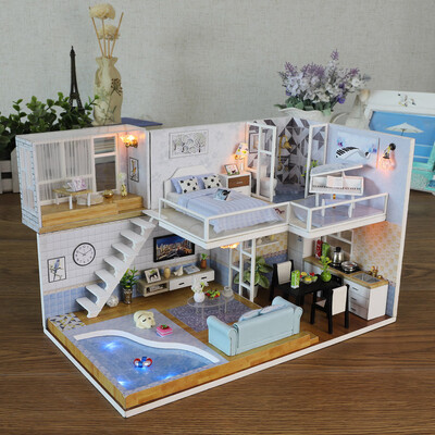 

Tailored 3D Wooden DIY Miniature House Furniture LED House Puzzle Decorate Creative Gifts