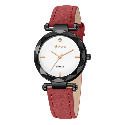 

Geneva Women Watches Scale Irregular Dial Ladies Quartz Wristwatch High Quality Leather Strap Casual Clock Gift Montre Femme
