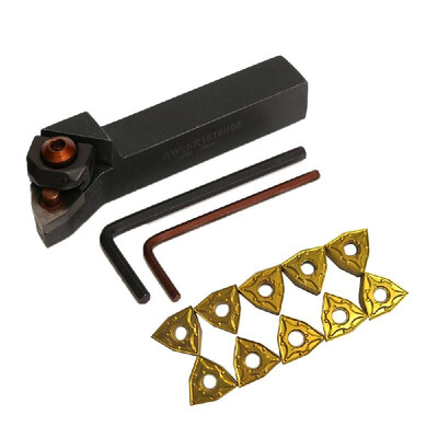 

WWLNR1616H08 16x100mm Lathe Turning Tool Holder 10Pcs WNMG0804 Inserts 2Pcs Wrenches