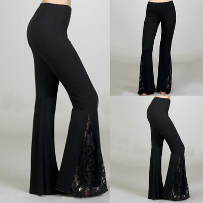 

Tailored Women Solid Color Punk Style Summer Lace Large Trousers Trousers Pant