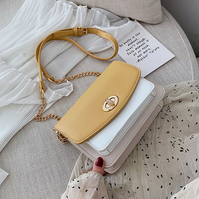 

Net red contrast bag ins summer small fresh chain small square bag womens new 2019 shoulder bag Messenger bag