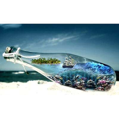 

5D DIY Full Drill Diamond Painting Drift Bottle View Cross Stitch Mosaic
