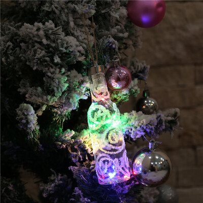 

Gobestart Glowing Small Wine Bottle Christmas Tree Decoration Pendant DIY For Decor